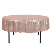 Sequin 90" Round Tablecloth Rose Gold - Glittering Finish Table Cover