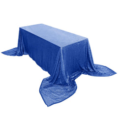 Sequin 90"x156" Rectangle Tablecloth Royal Blue - Seamless Twinkling Table Cover