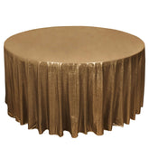 Sequin Dots Polyester Round 120" Tablecloth Antique Gold - Wrinkle Free & Sparkling Table Cover