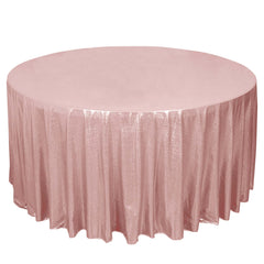 Sequin Dots Polyester Round 120" Tablecloth Rose Gold - Wrinkle Free & Sparkling Table Cover
