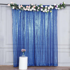 8ftx8ft Royal Blue Sequin Event Curtain Drapes, Backdrop Event Panel
