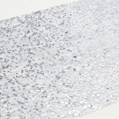Mesh 11"x108" Table Runner Metallic Silver - Sequin Design for Convenient Event Decoration