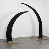 Set of 2 Black Spandex Half Crescent Moon Backdrop Stand Covers, Custom Fitted Wedding Arch Cover for Curved Arbor Flower Balloon Frame