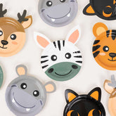 Set of 25 Paper 7" Round Plates Assorted Animal Print - Durable 300GSM Disposable Wildlife Jungle-Inspired Appetizer Dessert Party Plates for Themed Events
