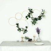 Set of 5 Natural Wooden Rings for Crafts, Floral Hoop Wreath