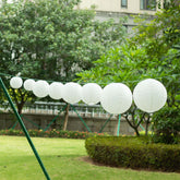 Set of 8 Ivory Hanging Paper Lanterns, Decorative Round Chinese Sky Lanterns, Assorted Sizes - 6",8",10",14"