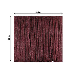 20ftx10ft Burgundy Metallic Shimmer Tinsel Event Curtain Drapes, Backdrop Event Panel