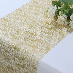 Mesh 11"x108" Table Runner Metallic Gold - Glitter Design for Convenient Event Decoration