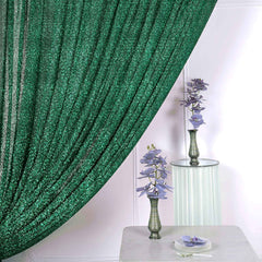 20ftx10ft Hunter Emerald Green Metallic Shimmer Tinsel Event Curtain Drapes, Backdrop Event Panel