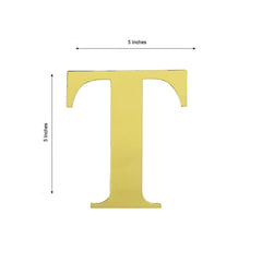 4 Pack 5" Metallic Gold Alphabet Stickers Banner, Customizable Stick on Gold Letters - T