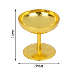12-Pack Plastic Dessert Cup Candy Dishes Gold - Decorative Mini Pedestal Stands for Treats 2"