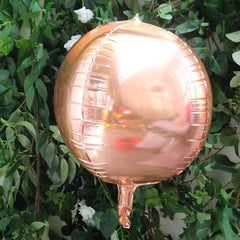 2 Pack 14" 4D Rose Gold Sphere Mylar Foil Helium or Air Balloons