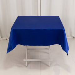 Lamour Satin 54"x54" Square Tablecloth Royal Blue - Durable & Silk-Like Table Cover