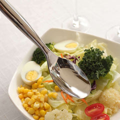 10-Pack Plastic Serving Spoons Silver - Food Safe Durable Large Disposable Classic Serving Utensils with Shiny Metallic Finish for Buffet & Party Tables 10"