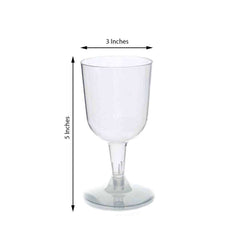 20-Pack Plastic Wine Glasses Short Stem Crystal Collection Clear - Stylish Disposable Glasses for Wine 6oz