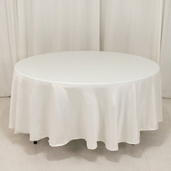 Lamour Satin 108" Round Tablecloth Ivory - Durable & Silk-Like Table Cover