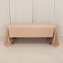 Lamour Satin 60"x126" Rectangle Tablecloth Nude - Soft & Silk-Like Table Cover