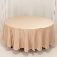 Lamour Satin 108" Round Tablecloth Nude - Durable & Silk-Like Table Cover
