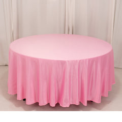 Lamour Satin 108" Round Tablecloth Pink - Durable & Silk-Like Table Cover