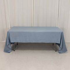 Lamour Satin 60"x126" Rectangle Tablecloth Dusty Blue - Soft & Silk-Like Table Cover