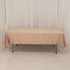 Lamour Satin 60"x102" Rectangle Tablecloth Nude - Durable & Silky Soft Feel Table Cover