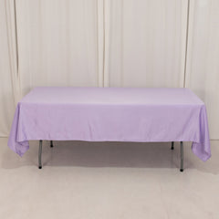 Lamour Satin 60"x102" Rectangle Tablecloth Lavender Lilac - Durable & Silky Soft Feel Table Cover