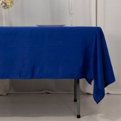 Lamour Satin 60"x102" Rectangle Tablecloth Royal Blue - Durable & Silky Soft Feel Table Cover