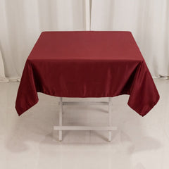Lamour Satin 54"x54" Square Tablecloth Burgundy - Durable & Silk-Like Table Cover