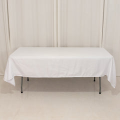 Lamour Satin 60"x102" Rectangle Tablecloth White - Durable & Silky Soft Feel Table Cover for Weddings & Banquets