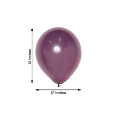 25 Pack 12" Matte Pastel Eggplant Helium or Air Latex Party Balloons