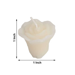 12-Pack Mini Floating Candles Rose Flower Design Ivory - Wedding Vase Fillers for Decor 1"