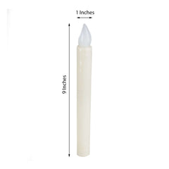 3-Pack LED Flameless Lighting Wax Drip Textured White - Battery Operated Taper Candles 9"