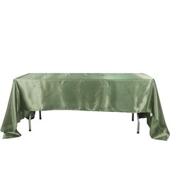 Satin Rectangular 60"x126" Tablecloth Dusty Sage Green - Smooth and Lustrous Table Cover
