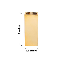 Shiny Ceramic Vase Letter "I" Gold Plated - Chic Bud Planter Pot for Events & Decor 6"