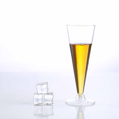 12-Pack Plastic Champagne Flutes Trumpet Clear - Durable Disposable Toasting Glasses 7oz