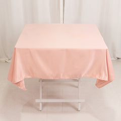 Lamour Satin 54"x54" Square Tablecloth Dusty Rose - Durable & Silk-Like Table Cover