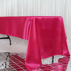 Satin Rectangular 60"x126" Tablecloth Fuchsia - Smooth and Lustrous Table Cover