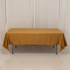 Lamour Satin 60"x102" Rectangle Tablecloth Gold - Durable & Silky Soft Feel Table Cover for Weddings & Banquets