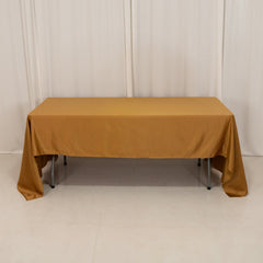 Lamour Satin 60"x126" Rectangle Tablecloth Gold - Soft & Silk-Like Table Cover for Upscale Dining