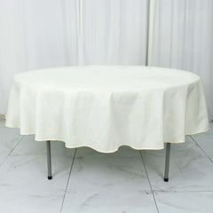 Premium Polyester 90" Round Tablecloth Ivory - Stain and Wrinkle-Resistant Design with 220GSM Thickness Table Cover