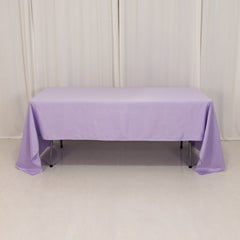 Lamour Satin 60"x126" Rectangle Tablecloth Lavender Lilac - Soft & Silk-Like Table Cover