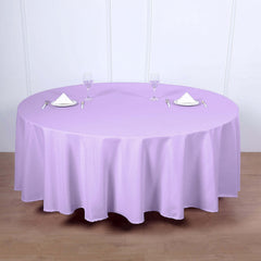 Polyester 108" Round Tablecloth Lavander Lilac - Wrinkle-Resistant Table Cover