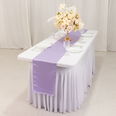 Lamour Satin 12"x108" Table Runner Lavender Lilac - Smooth & Lustrous Finish
