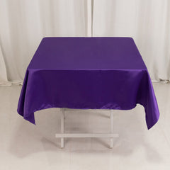 Lamour Satin 54"x54" Square Tablecloth Purple - Durable & Silk-Like Table Cover