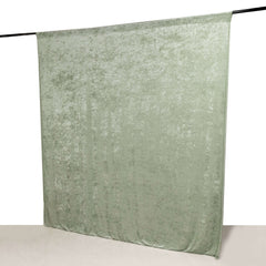 8ftx8ft Sage Green Premium Smooth Velvet Event Curtain Drapes, Privacy Backdrop Event Panel with Rod Pocket