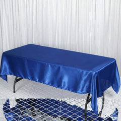 Satin Rectangular 60"x102" Tablecloth Royal Blue - Smooth and Lustrous Table Cover