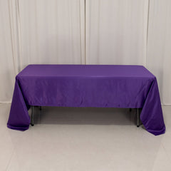 Lamour Satin 60"x126" Rectangle Tablecloth Purple - Soft & Silk-Like Table Cover