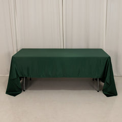 Lamour Satin 60"x126" Rectangle Tablecloth Hunter Emerald Green - Soft & Silk-Like Table Cover