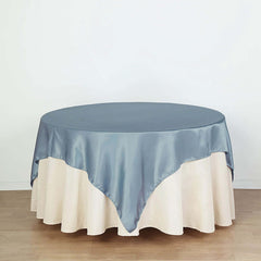 Satin 72"x72" Table Overlay Square Tablecloth Dusty Blue - Smooth Finish Table Cover