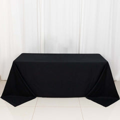 100% Cotton 90"x132" Rectangle Tablecloth Black Linen - Seamless, Soft & Breathable Table Cover